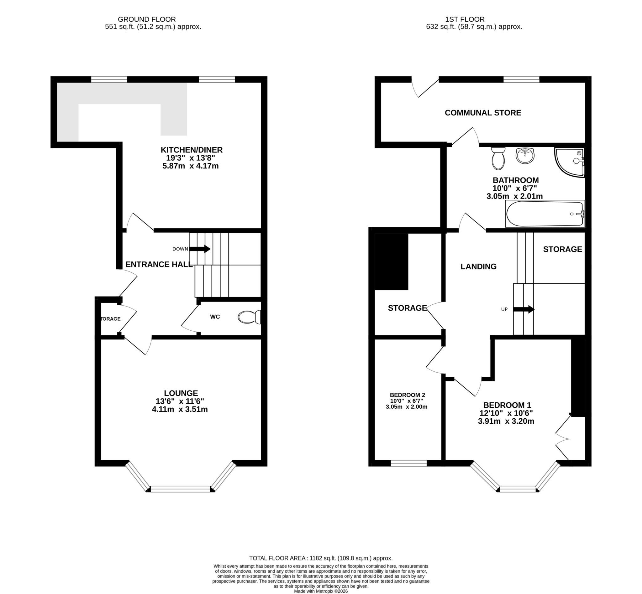 Floorplan — Apt 1, 16 Derby Square, Douglas.