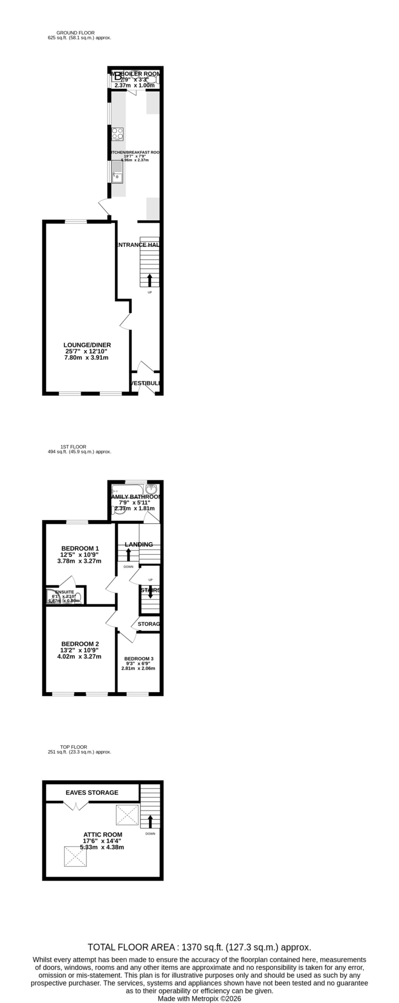 Floorplan — 7 Oxford Street, Douglas.