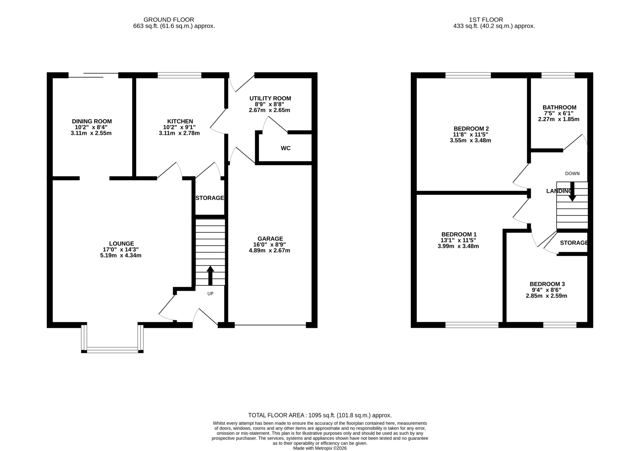 Floorplan — 6 Ashbourne Grove, Saddlestone, Douglas.