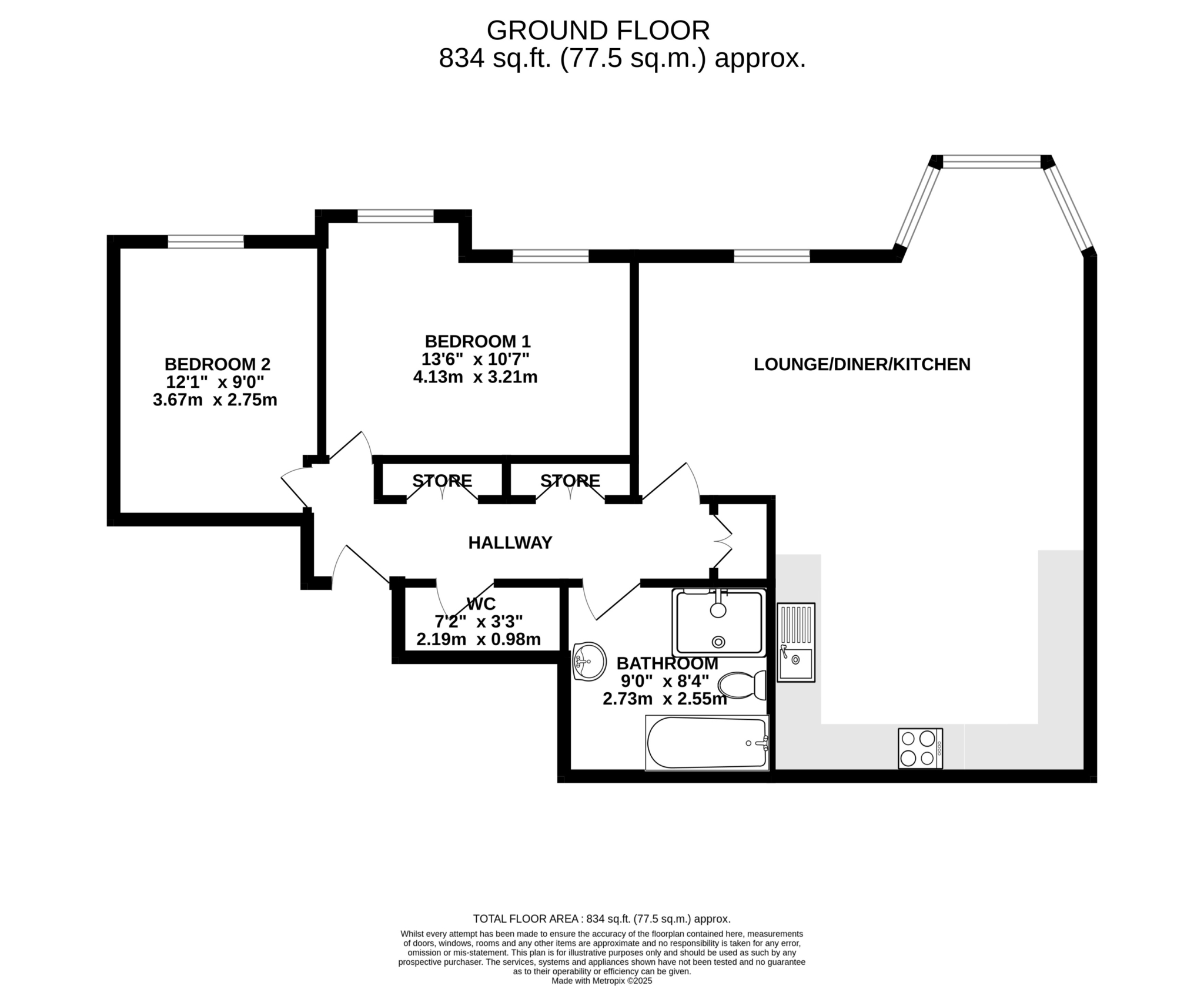 Floorplan — Apartment 12, Griffin House, Castlemona Avenue, Douglas.