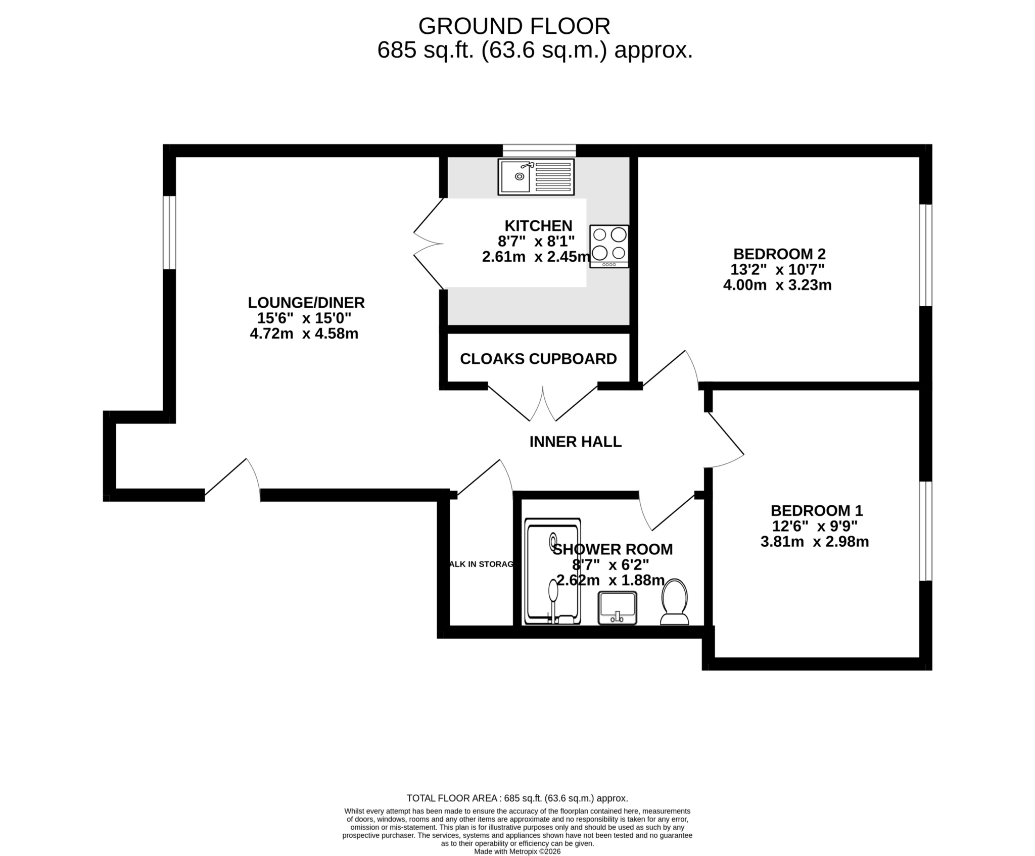 Floorplan — 10 St Ninians Court, Douglas.