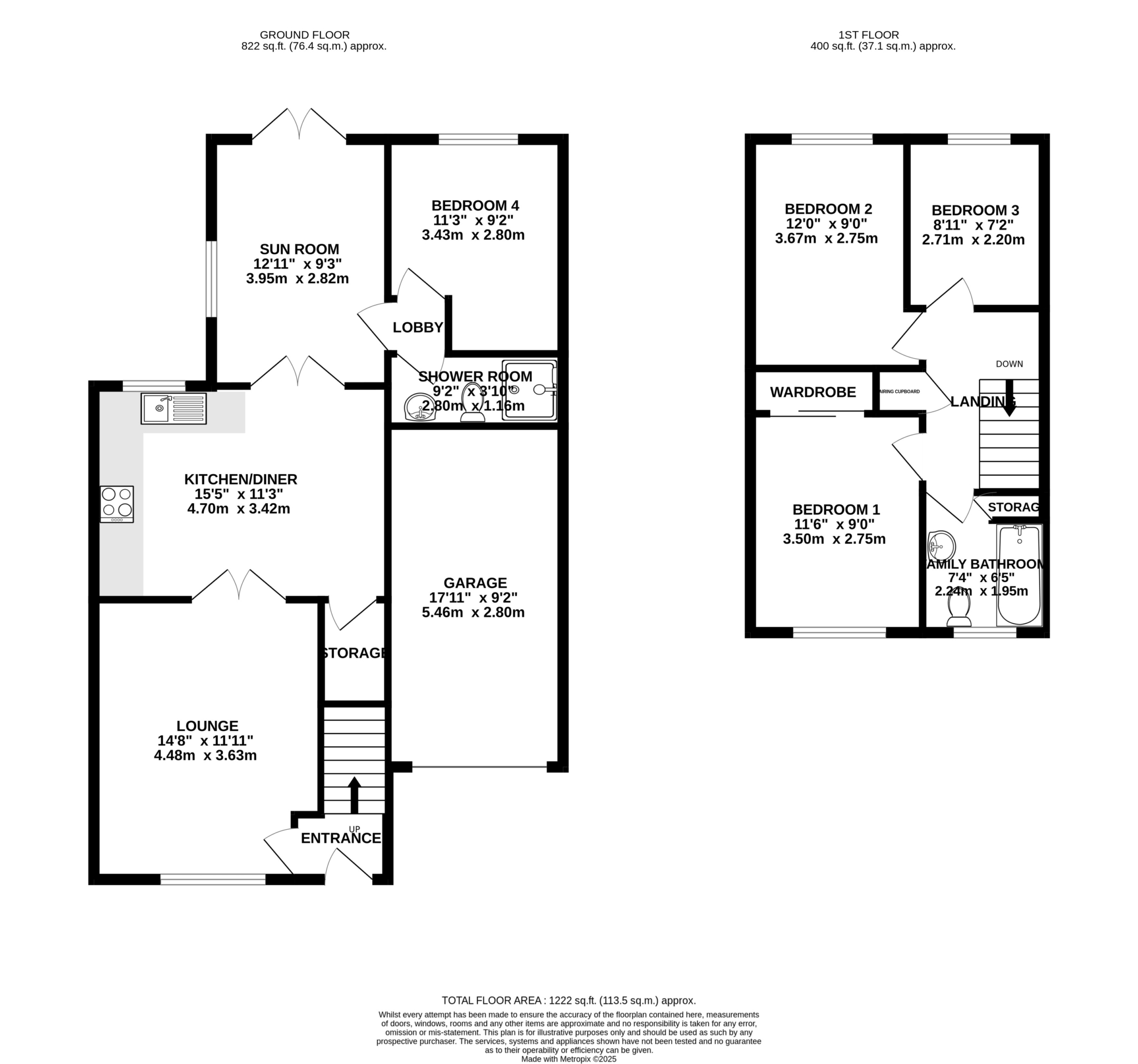 Floorplan — 1 Ballacottier Meadow, Douglas.