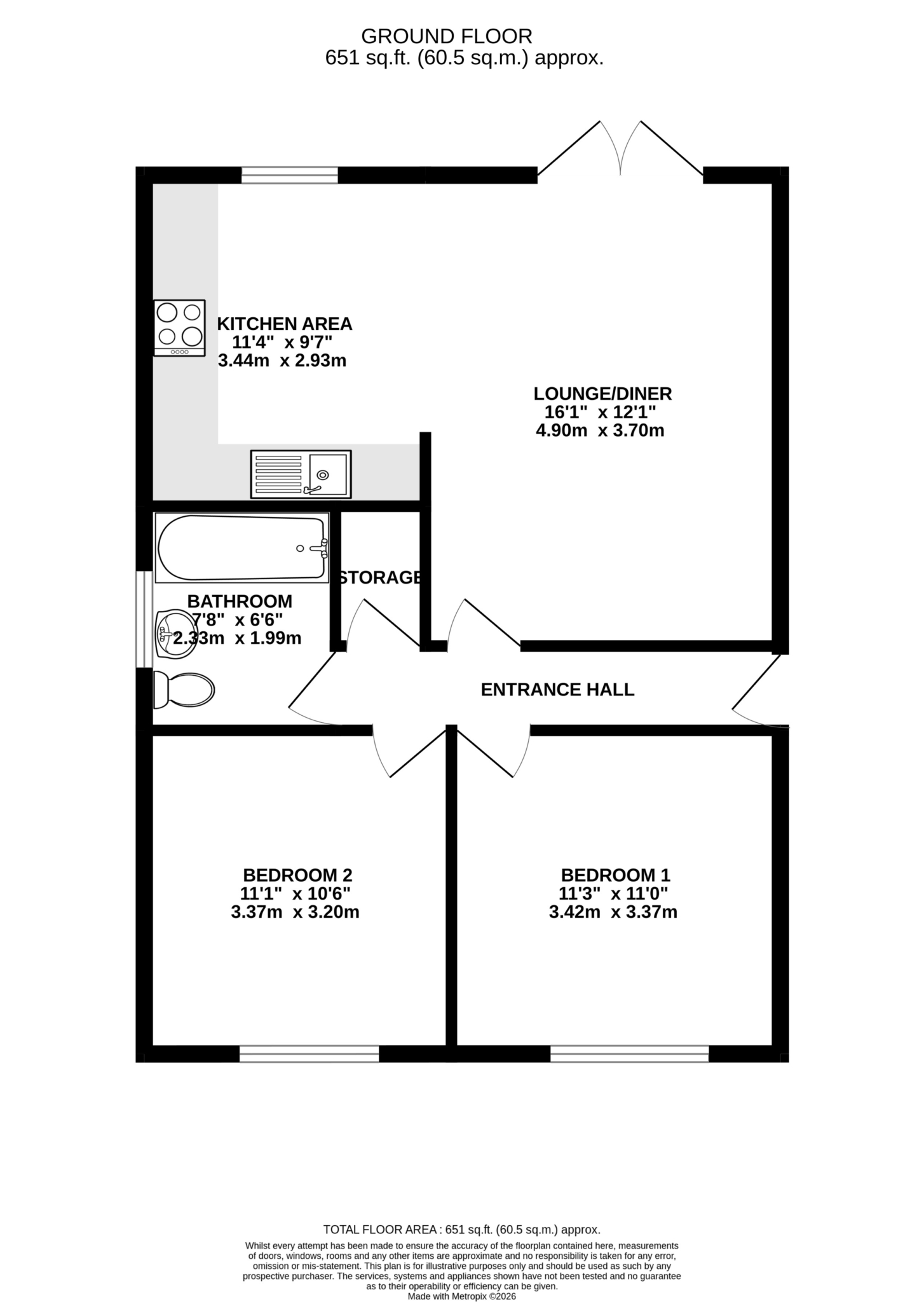Floorplan — 44 Ballacottier Meadow, Douglas.