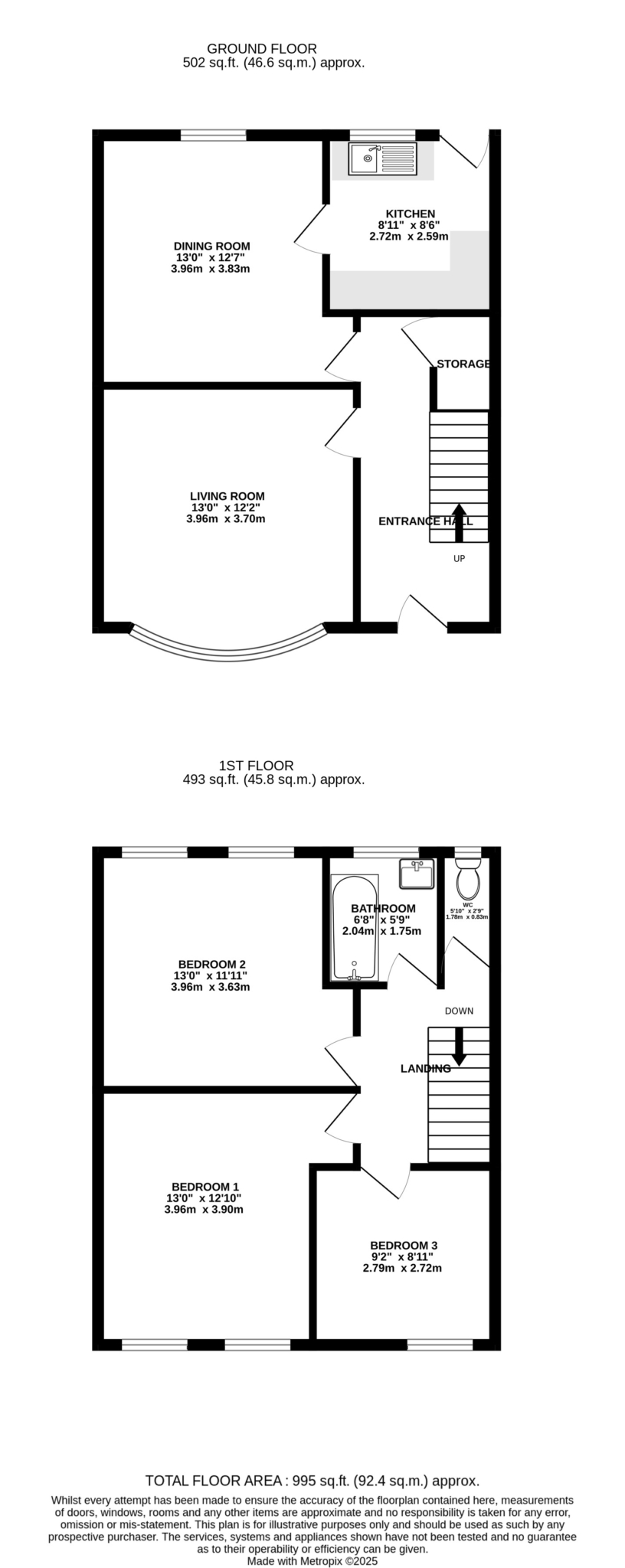 Floorplan — 9 Falcon Cliff Terrace, Douglas.
