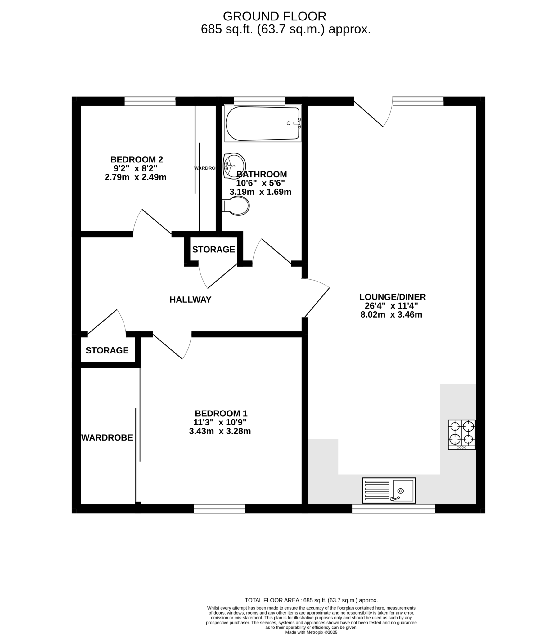 Floorplan — 2 Close Beg, Peel.