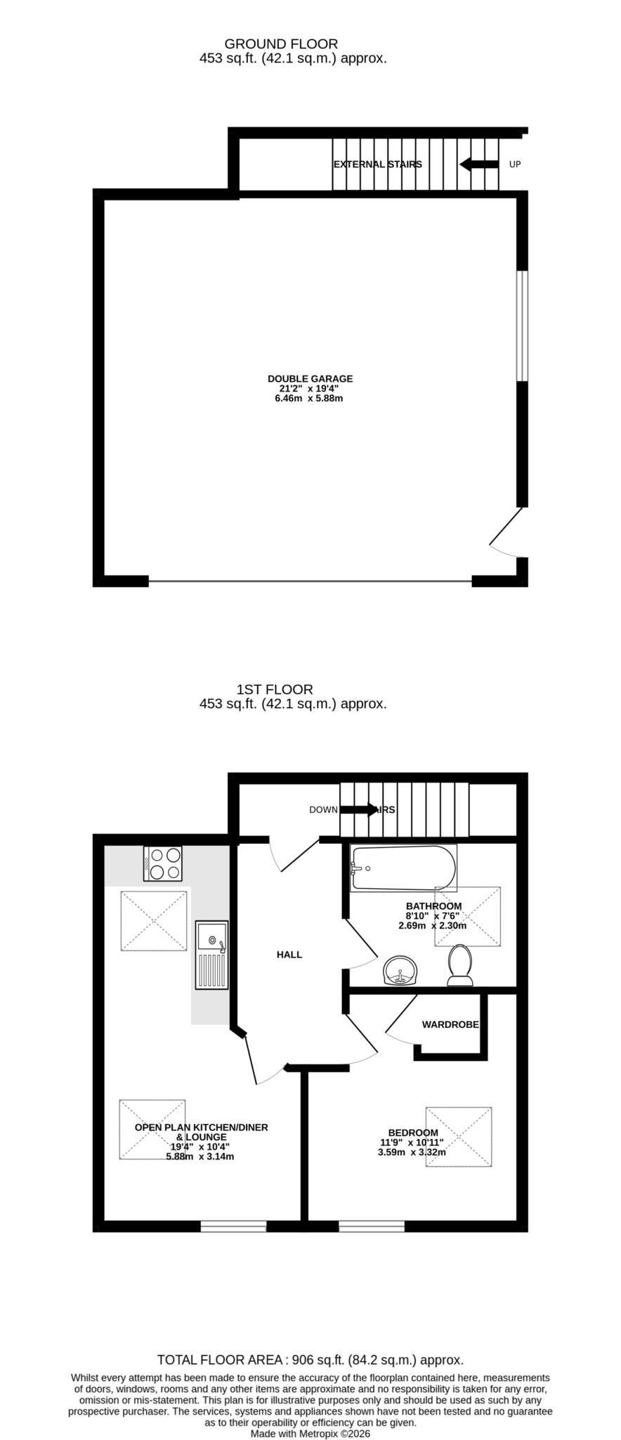 Floorplan — Pinfold Holiday Cottages, Laxey. — Plan 3 of 3
