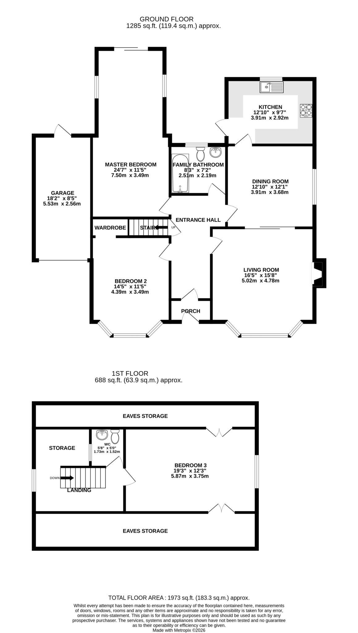Floorplan — 26 Howe Road, Onchan.