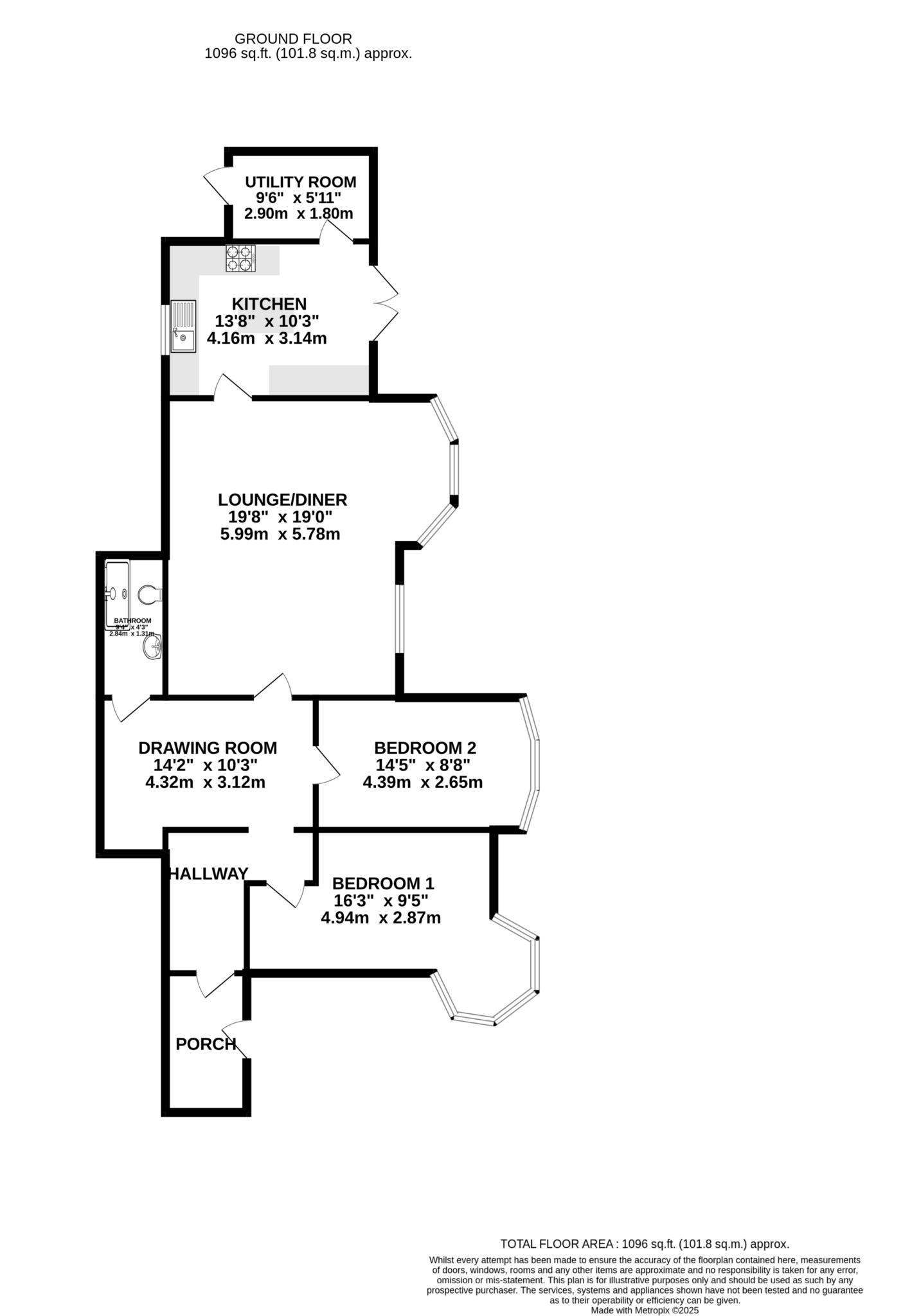 Floorplan — Garden Flat, Premier Court, Ramsey.
