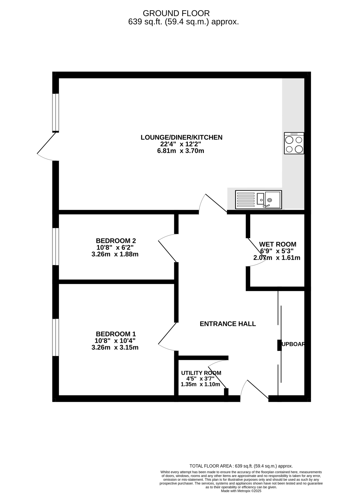 Floorplan — Apartment 38, Castle Court, Castletown.