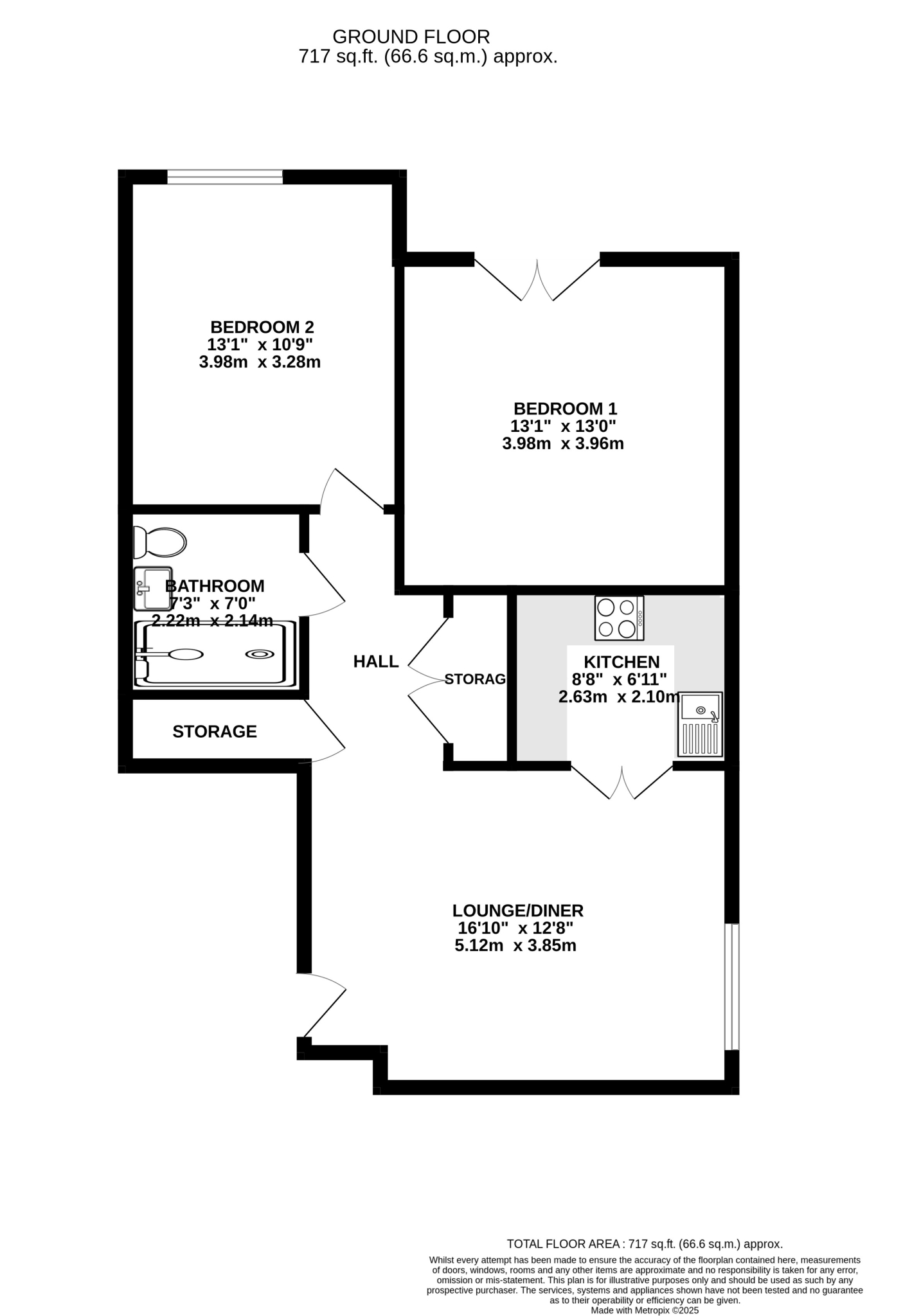 Floorplan — 13 St Ninians Court, Douglas.