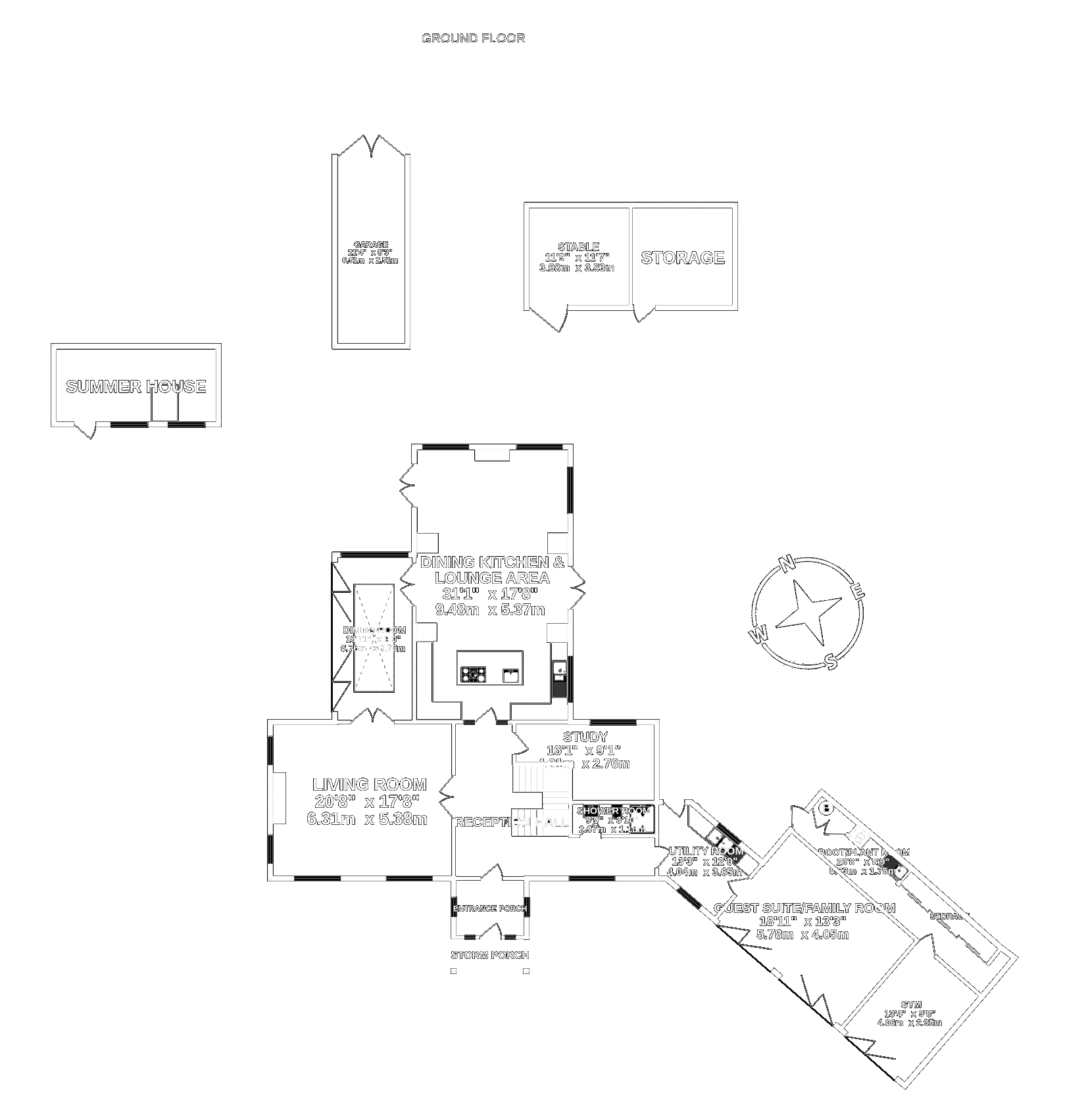Floorplan — Lilleo Farmhouse, Abbeylands Estate, Abbeylands, Douglas.