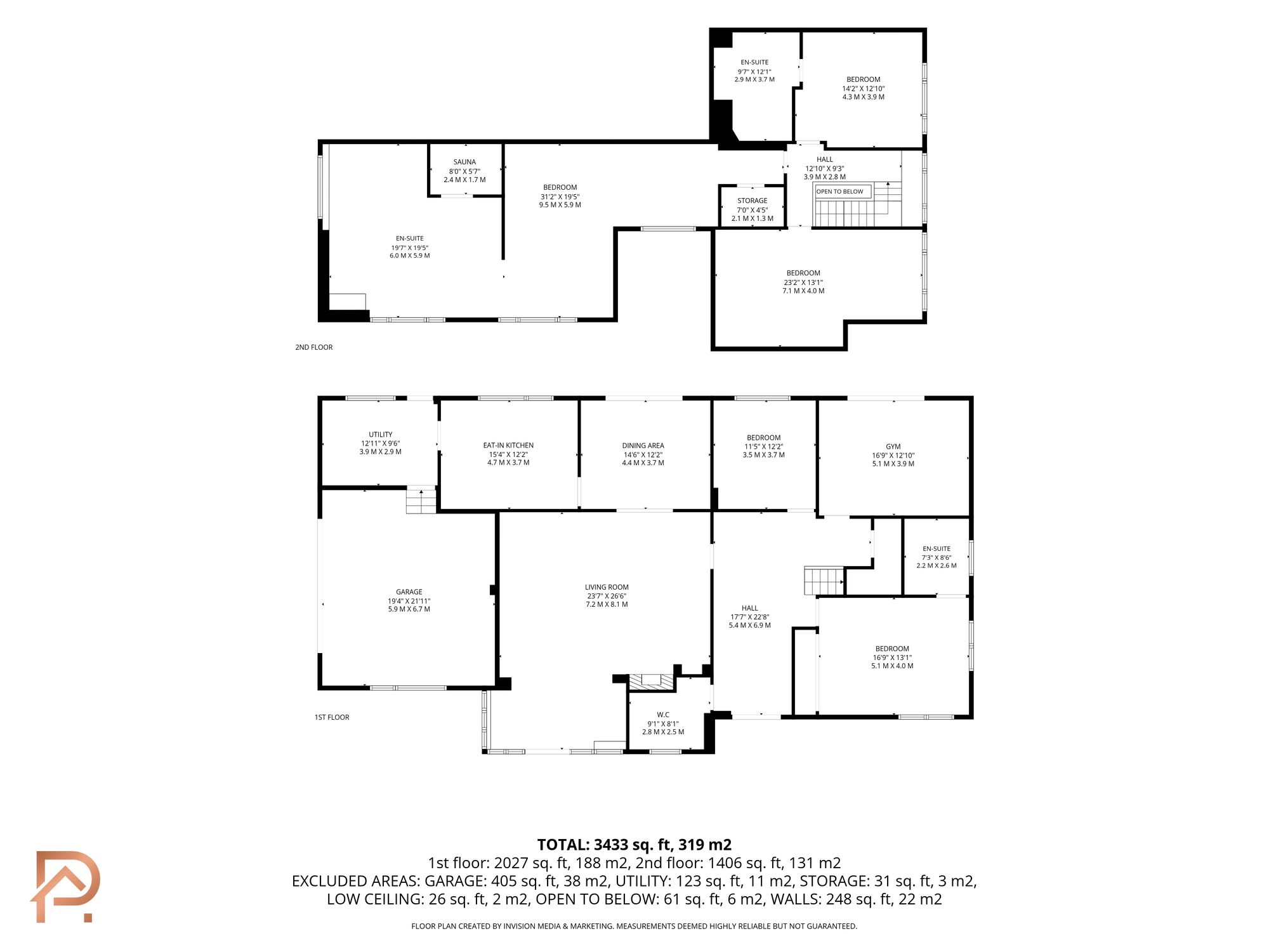 Floorplan — 6 bed detached house for sale in Howe Road, Onchan, IM3.