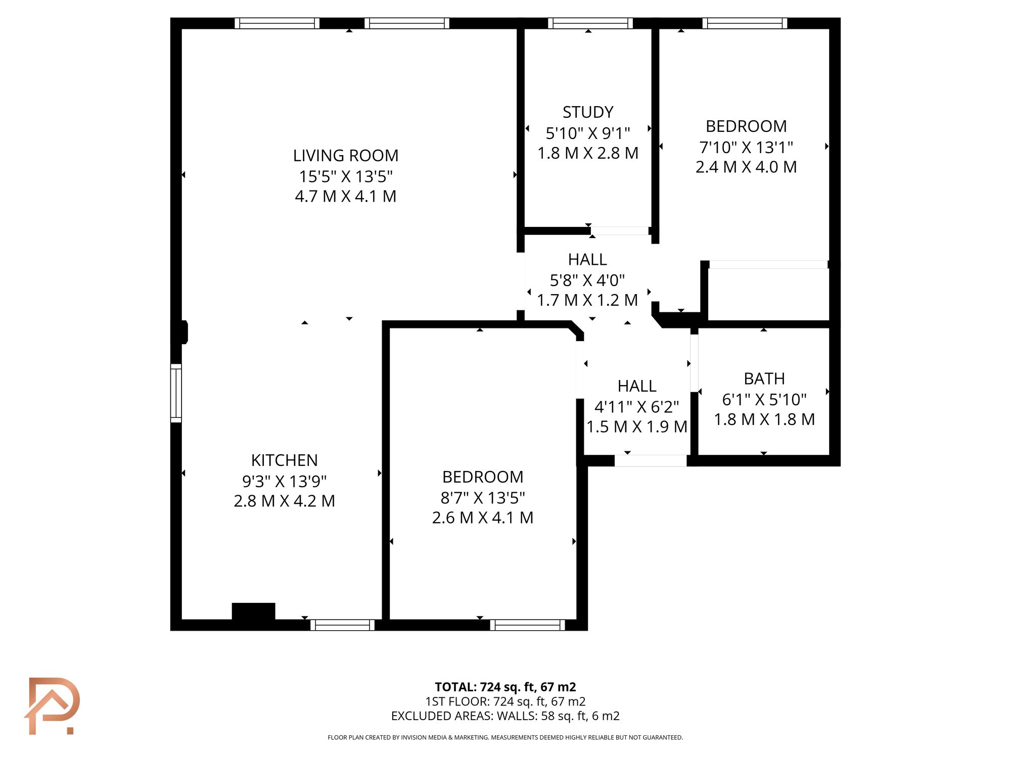 Floorplan — 3 bed flat for sale in Demesne Road, Douglas, IM1.