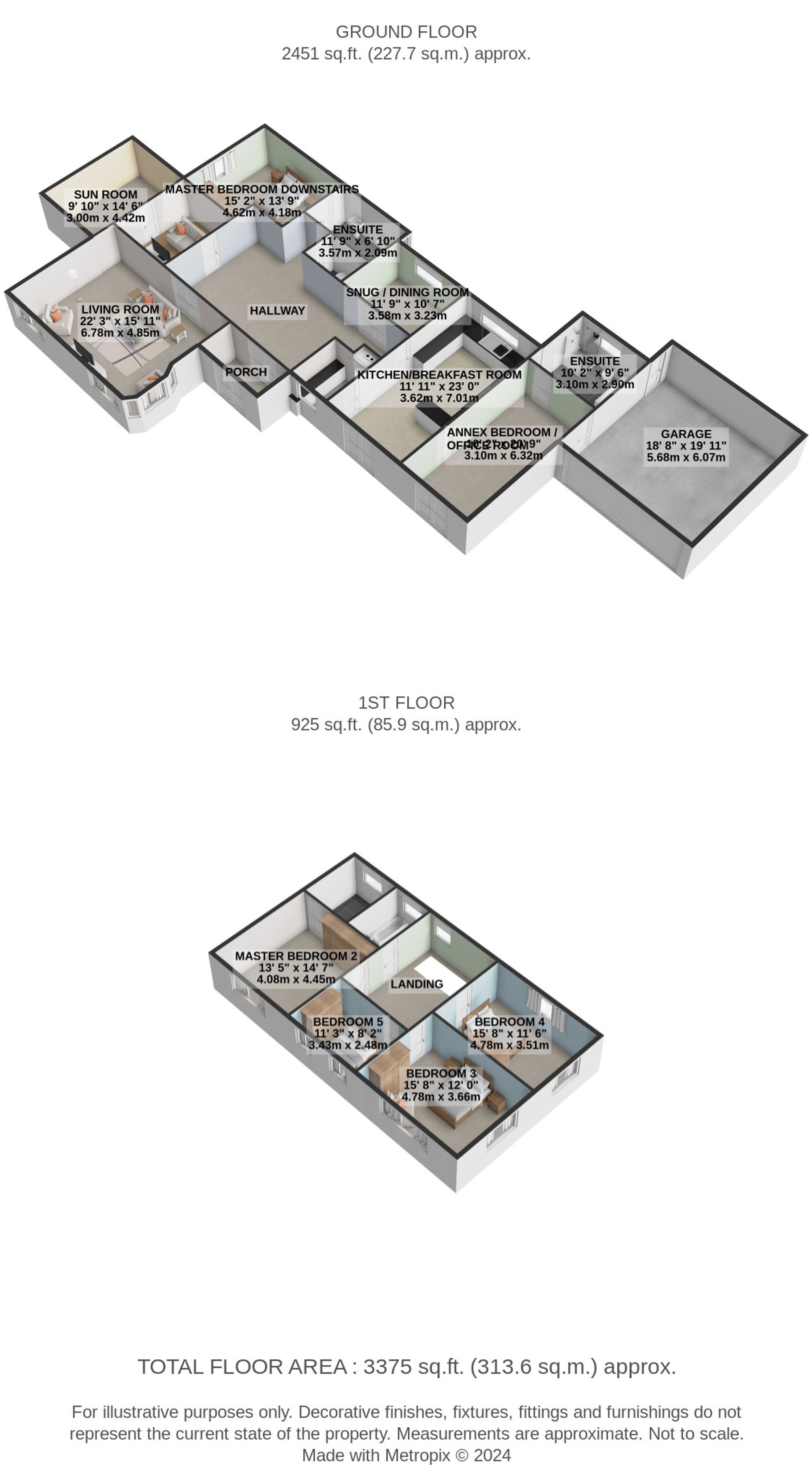Floorplan — 5 bed detached house for sale in Queens Valley, Ramsey, IM8.
